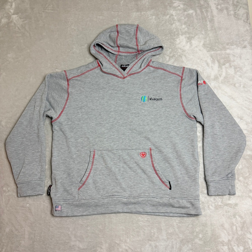Ariat FR Polartec Hoodie Mens L Gray Flame Resistant CAT 2 Workwear Pullover